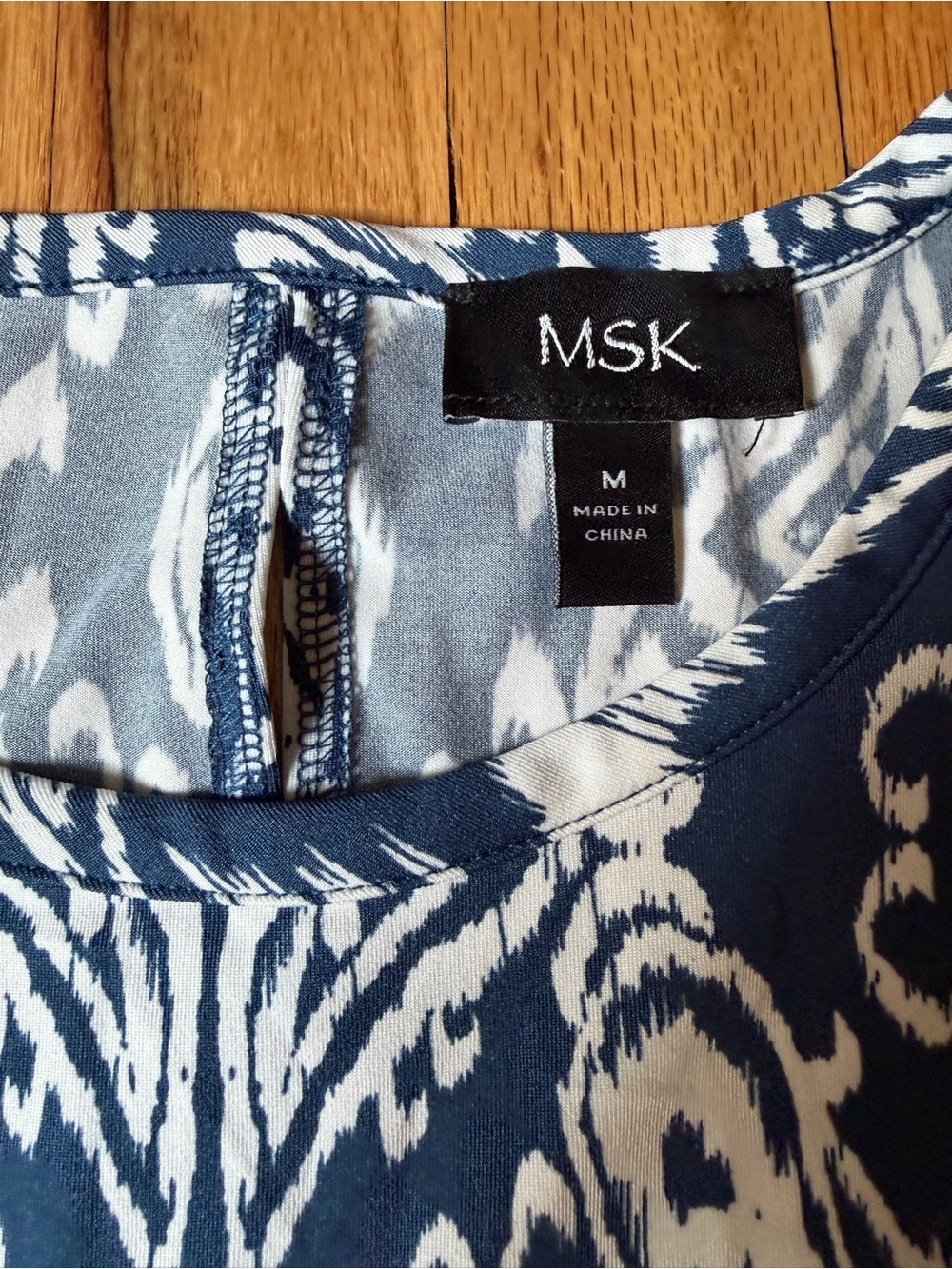 MSK Navy and White Printed Sleeveless Dress - Picture 3 of 7